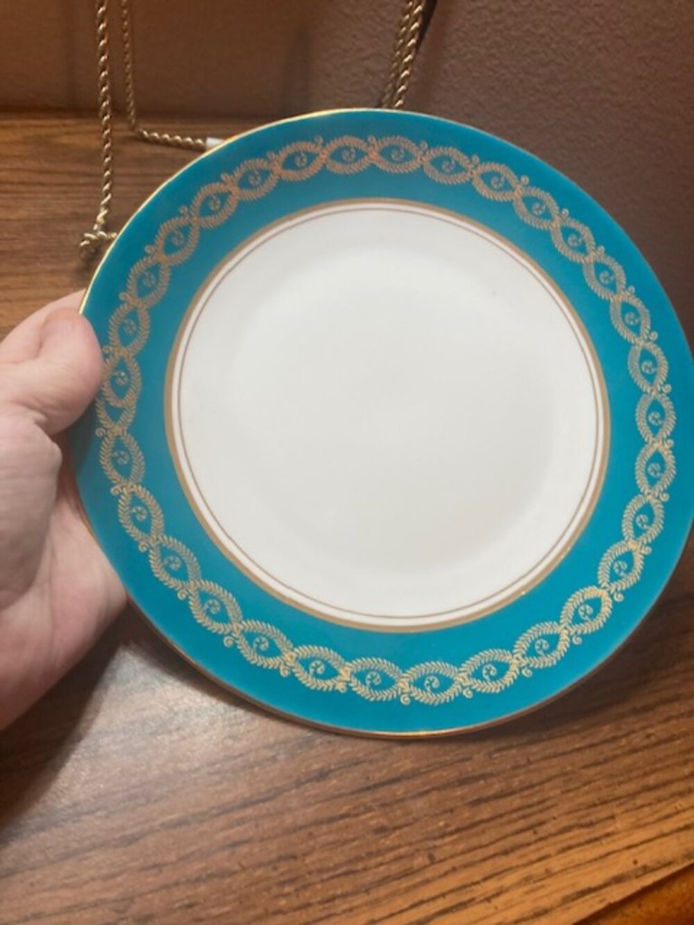 ✨ Royal Windsor Bone China Turquoise & Gold Plate  (England) ✨